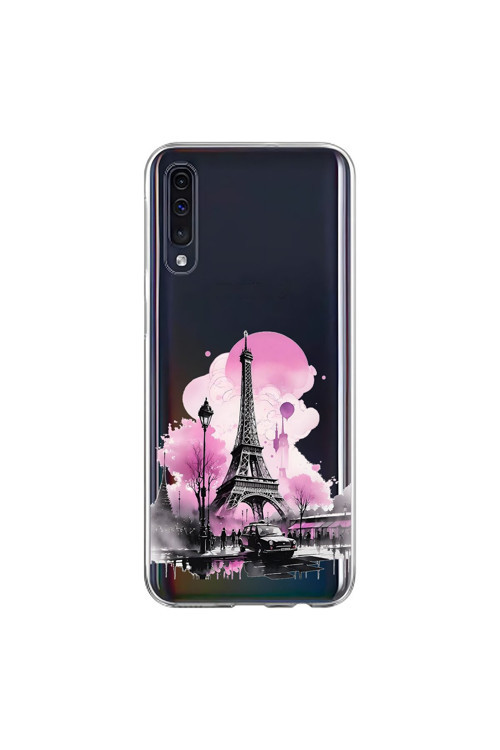 Samsung Galaxy A70 Uyumlu Şeffaf Kılıf Paris 1 Tasarımlı