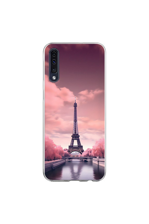 Samsung Galaxy A70 Uyumlu Şeffaf Kılıf Paris 3 Tasarımlı