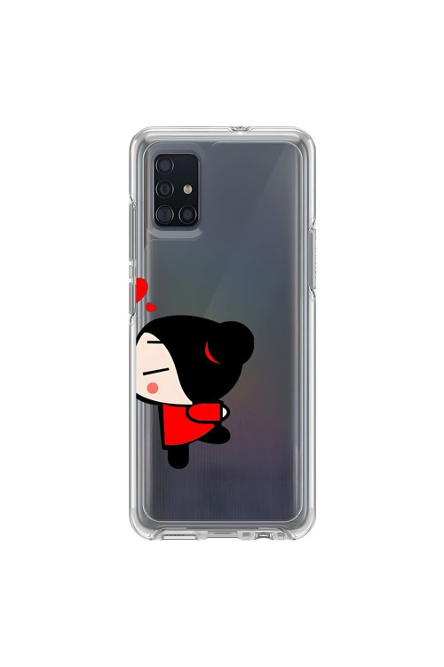 Samsung Galaxy A51 Uyumlu Şeffaf Kılıf Couple Garry 2 Tasarımlı