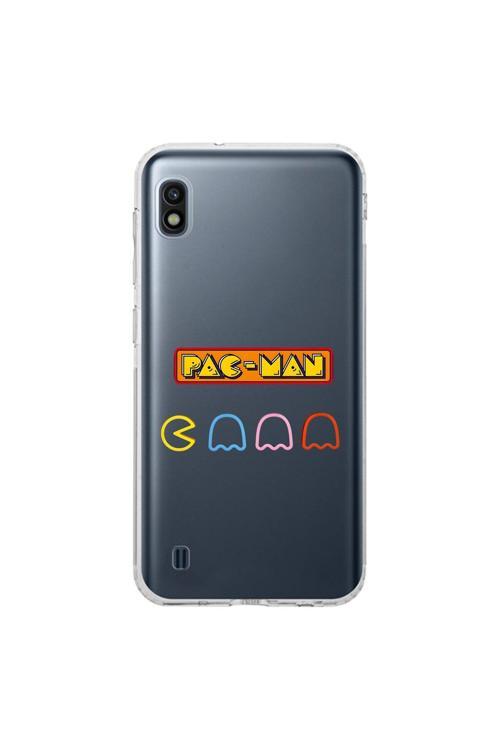Samsung Galaxy A10 Uyumlu Şeffaf Kılıf 1 Pac-Man Tasarımlı