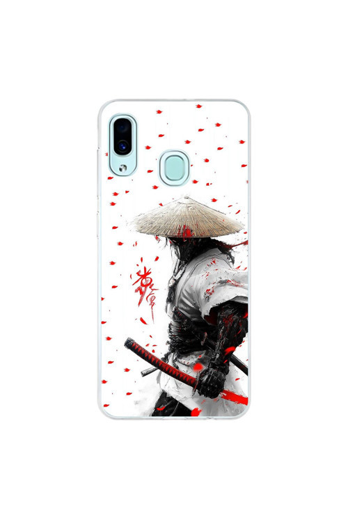 Samsung Galaxy A30 Uyumlu Şeffaf Kılıf Samurai 1 Tasarımlı