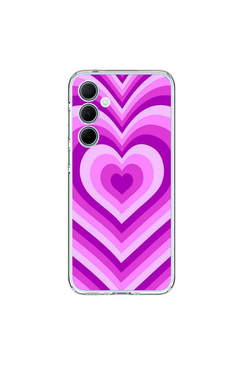 Samsung Galaxy A35 Uyumlu Şeffaf Kılıf Kalp 2 Tasarımlı