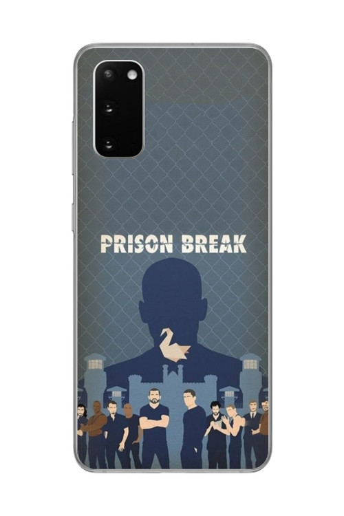Galaxy S20+ Uyumlu Şeffaf Kılıf Prison Break Tasarımlı
