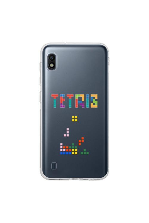 Samsung Galaxy A10 Uyumlu Şeffaf Kılıf 3 Tetris Tasarımlı