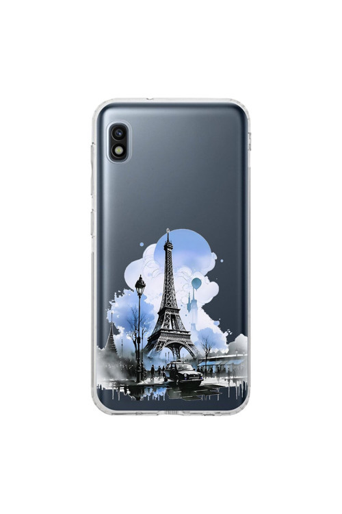 Samsung Galaxy A10 Uyumlu Şeffaf Kılıf Paris 2 Tasarımlı