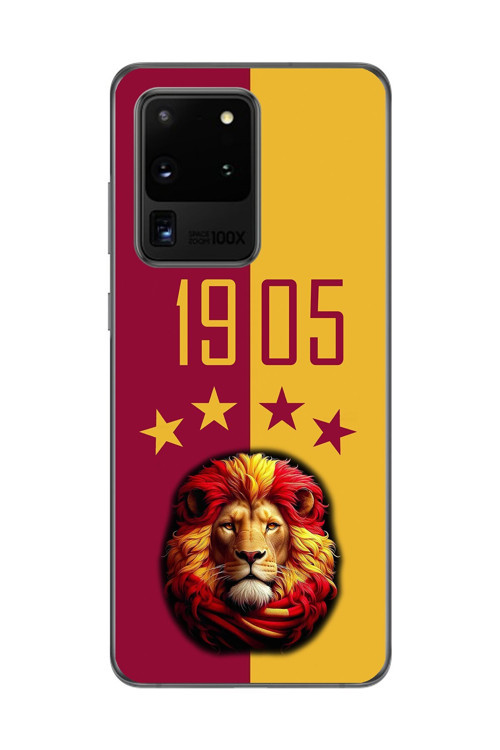Galaxy S20 Ultra Uyumlu Şeffaf Kılıf Şeffaf 1905 Aslan Tasarımlı