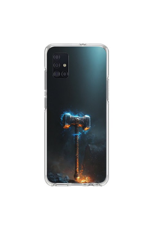 Samsung Galaxy A51 Uyumlu Şeffaf Kılıf Çekiç Tasarımlı