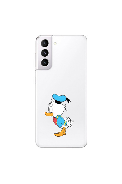 Samsung Galaxy S21 Uyumlu Şeffaf Kılıf Couple Ördek 2 Tasarımlı