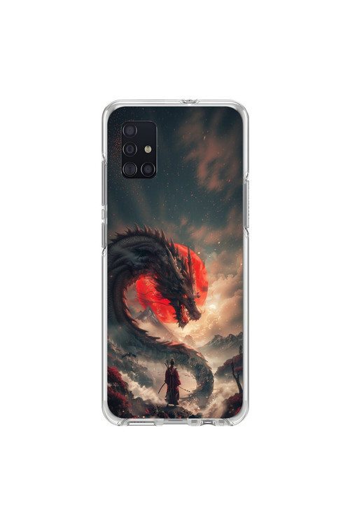 Samsung Galaxy A51 Uyumlu Şeffaf Kılıf Samurai 3 Tasarımlı