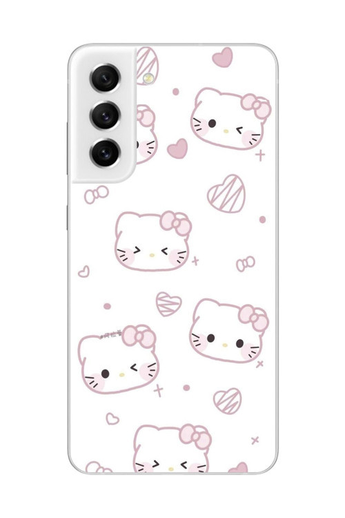 Samsung Galaxy S21 Fe Uyumlu Şeffaf Kılıf Hello Kitty Tasarımlı