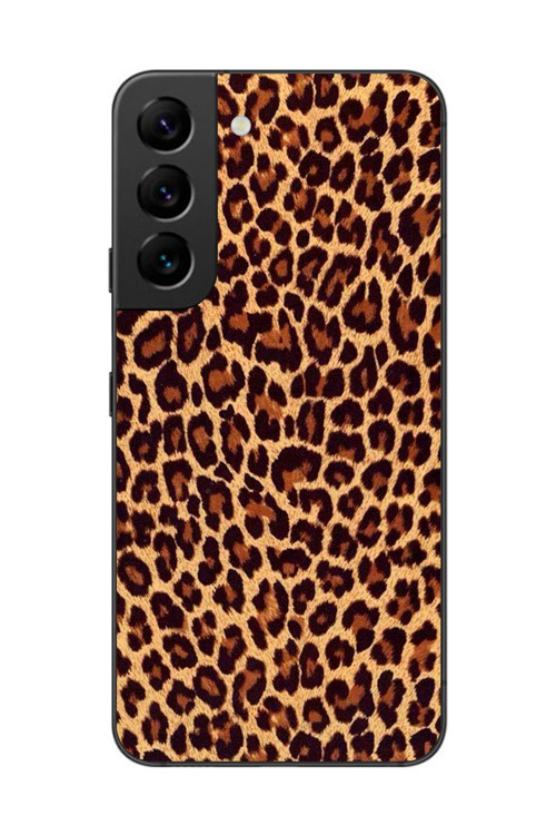 Samsung Galaxy S22 Uyumlu Şeffaf Kılıf Leopar Tasarımlı 1