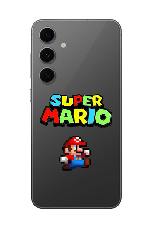 Samsung Galaxy S24 Fe Uyumlu Şeffaf Kılıf 2 Mario Tasarımlı