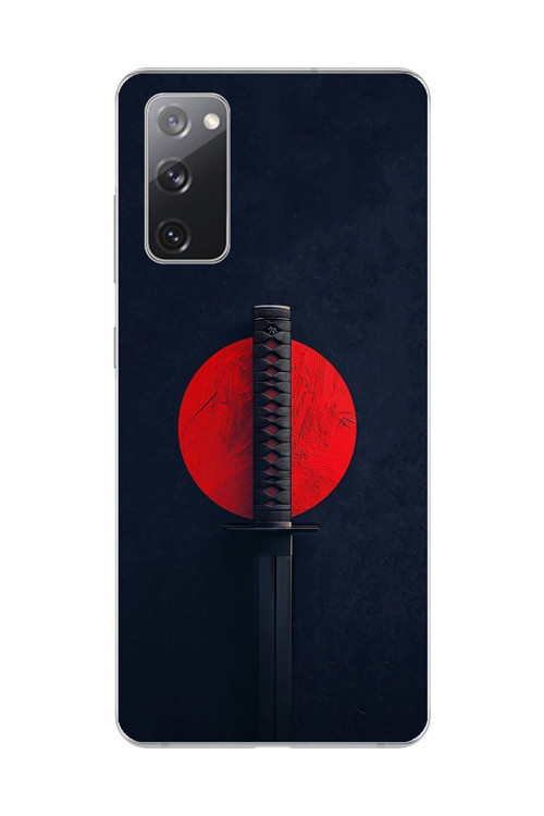 Samsung Galaxy S20 Fe Uyumlu Şeffaf Kılıf Samuray Kılıcı Tasarımlı