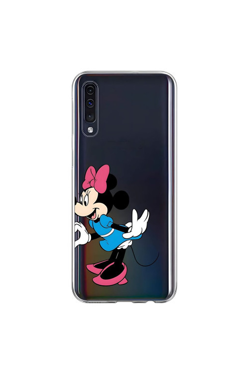 Samsung Galaxy A70 Uyumlu Şeffaf Kılıf Couple Minnie 2 Tasarımlı