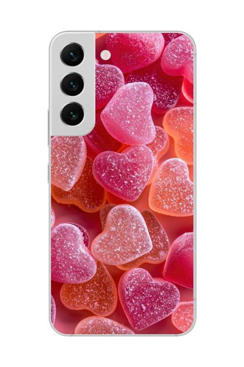 Samsung Galaxy S22+ Uyumlu Şeffaf Kılıf Şeker Tasarımlı