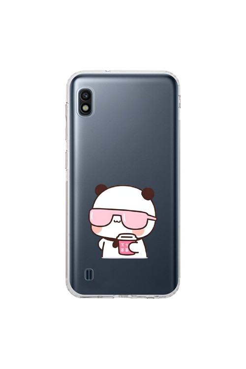 Samsung Galaxy A10 Uyumlu Şeffaf Kılıf Couple Ayıcık 2 Tasarımlı