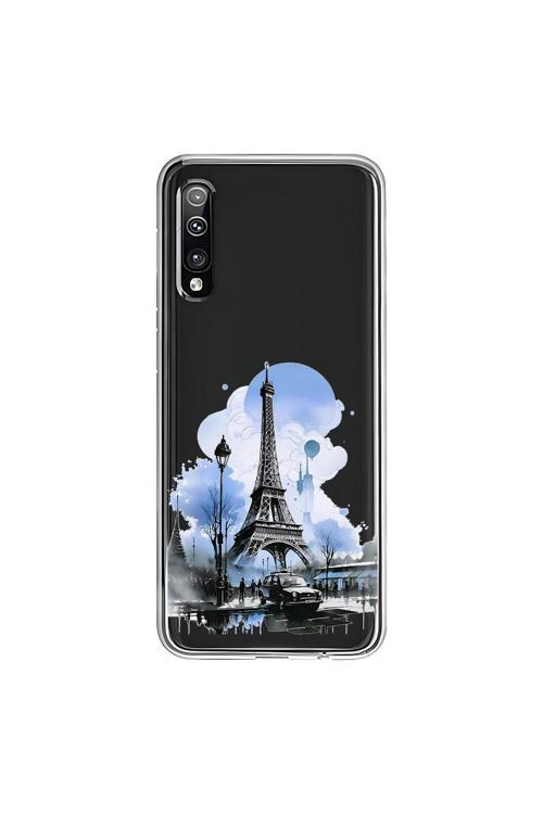 Samsung Galaxy A50 Uyumlu Şeffaf Kılıf Paris 2 Tasarımlı