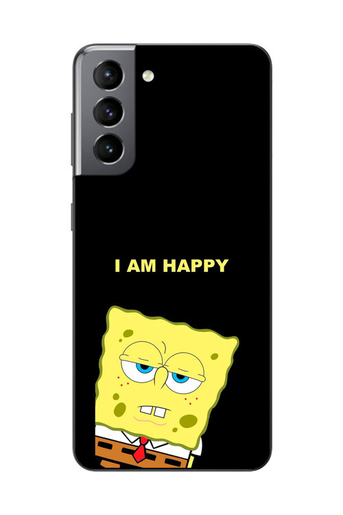 Samsung Galaxy S21 Uyumlu Şeffaf Kılıf Sponge Bob Tasarımlı 1
