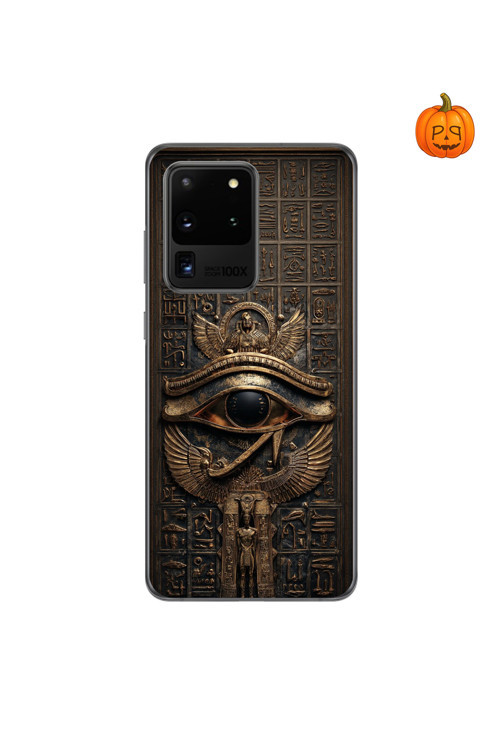 Samsung Galaxy S20 Ultra Uyumlu Şeffaf Kılıf Antik Mısır 2 Tasarımlı