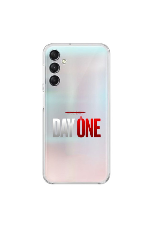 Samsung Galaxy A24 Uyumlu Şeffaf Kılıf One Day/Day One Tasarımlı