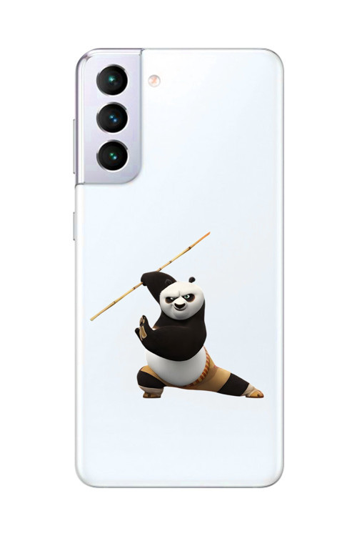 Galaxy S21+ Uyumlu Şeffaf Kılıf Cartoon Kung Fu Po 7 Tasarımlı