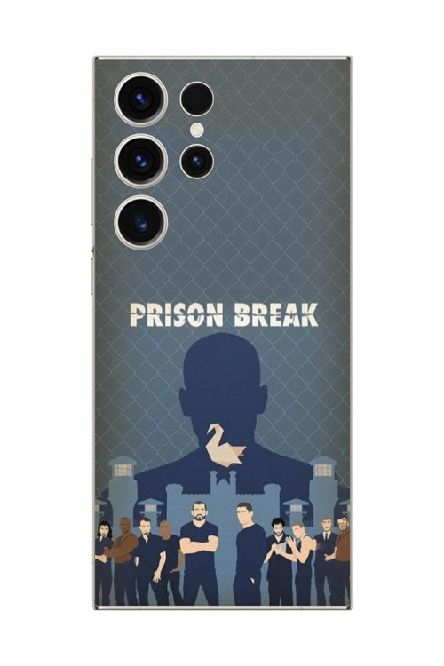 Galaxy S23 Ultra Uyumlu Şeffaf Kılıf Prison Break Tasarımlı