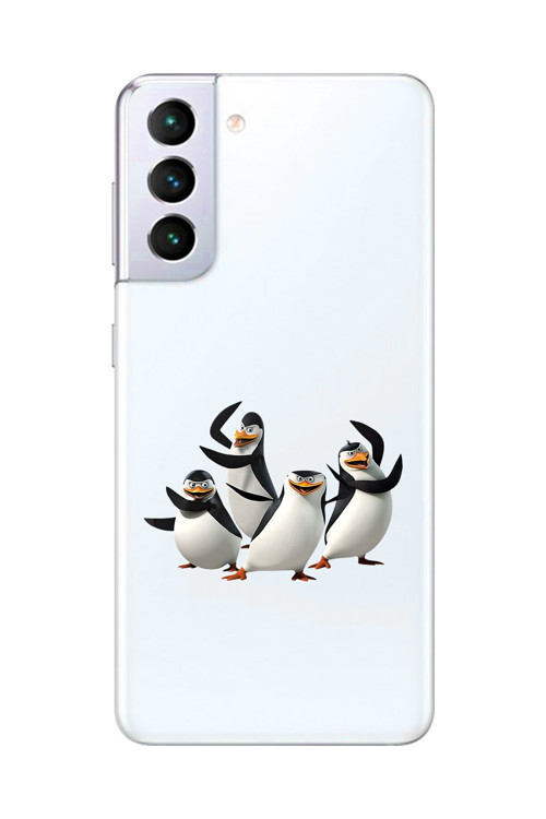 Galaxy S21+ Uyumlu Şeffaf Kılıf Cartoon Madagaskar P. 8 Tasarımlı