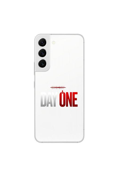 Samsung Galaxy S22 Uyumlu Şeffaf Kılıf One Day/Day One Tasarımlı