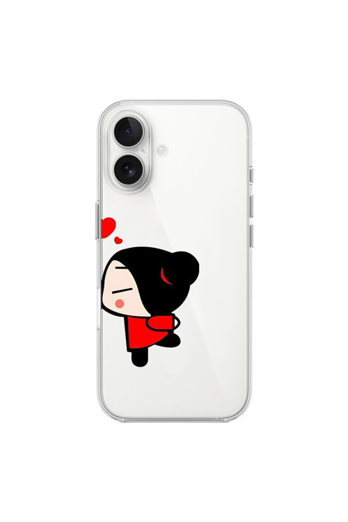 İphone 16 Uyumlu Şeffaf Kılıf Couple Garry 2 Tasarımlı