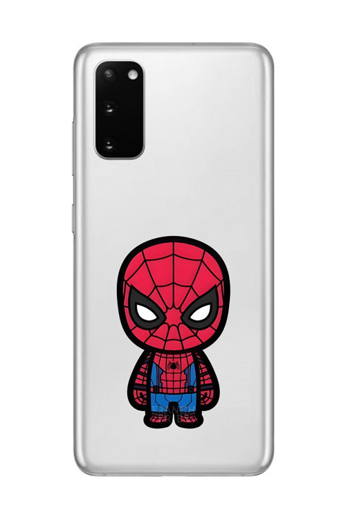 Samsung Galaxy S20 Uyumlu Şeffaf Kılıf Chibi Spider-Man 7 Tasarımlı