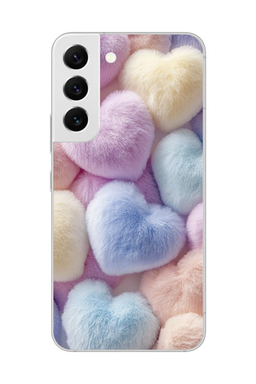 Samsung Galaxy S22 Uyumlu Şeffaf Kılıf Peluş Tasarımlı