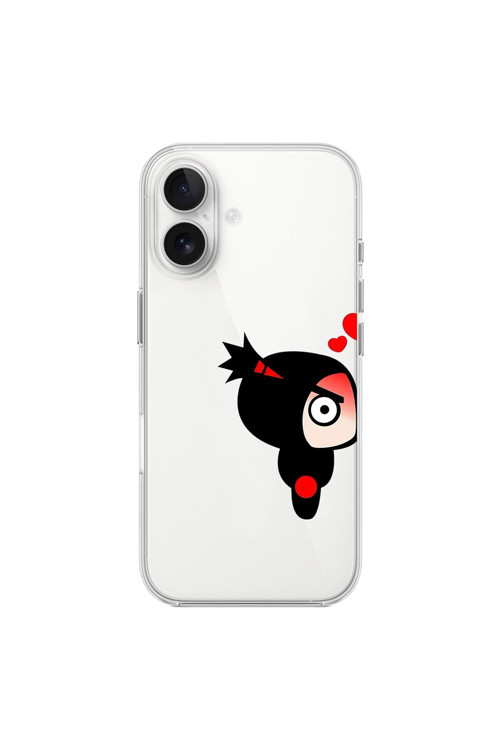 İphone 16 Uyumlu Şeffaf Kılıf Couple Pucca 1 Tasarımlı