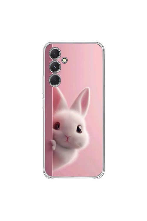 Samsung Galaxy A54 Uyumlu Şeffaf Kılıf 5 Peluş Tavşan Tasarımlı