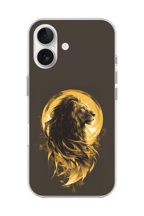 İphone 16 Uyumlu Şeffaf Kılıf Aslan Tasarımlı