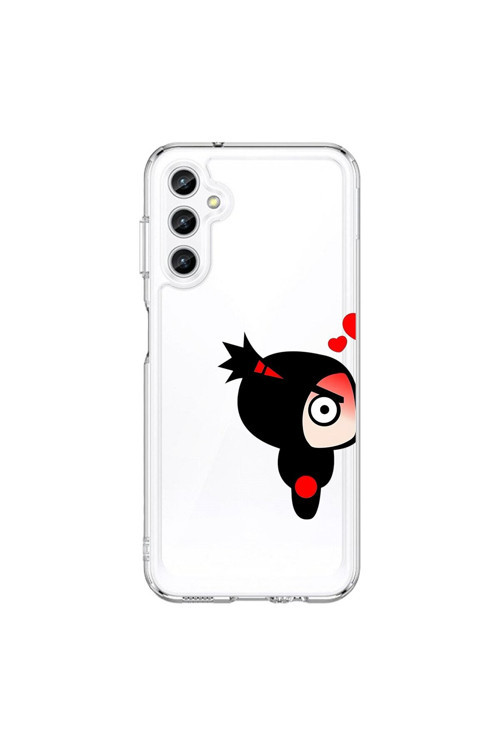 Samsung Galaxy A25 Uyumlu Şeffaf Kılıf Couple Pucca 1 Tasarımlı