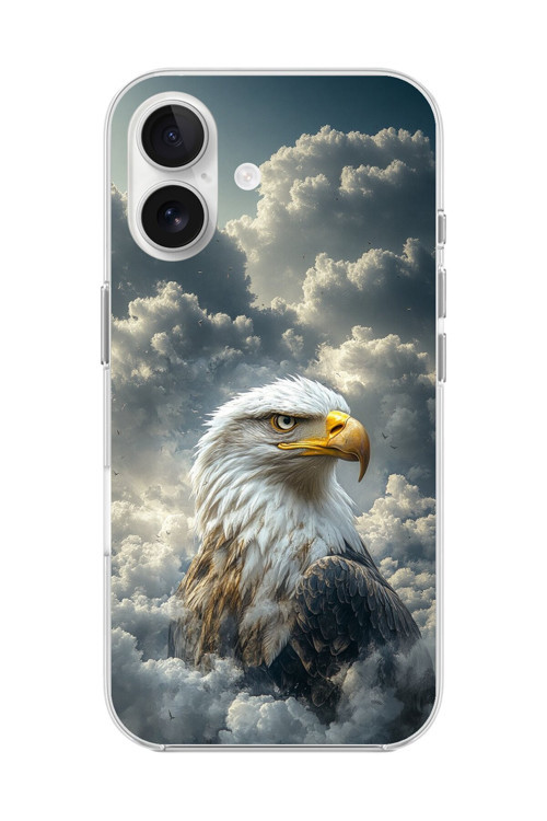 İphone 16 Uyumlu Şeffaf Kılıf Kartal Tasarımlı
