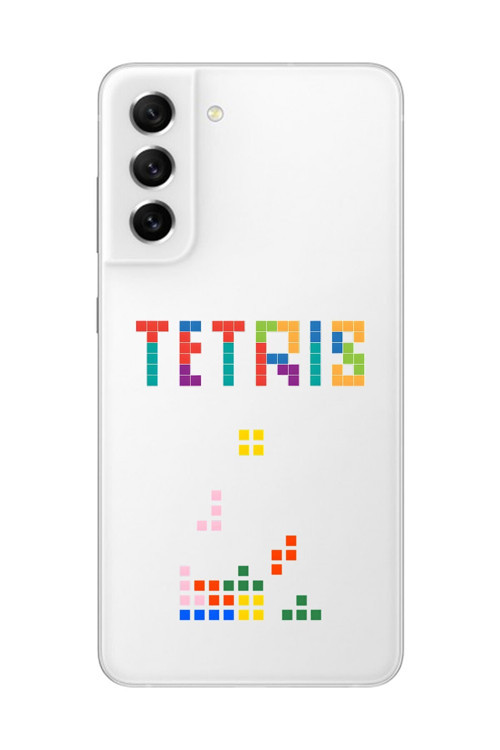 Samsung Galaxy S21 Fe Uyumlu Şeffaf Kılıf 3 Tetris Tasarımlı