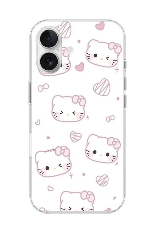 İphone 16 Uyumlu Şeffaf Kılıf Hello Kitty Tasarımlı