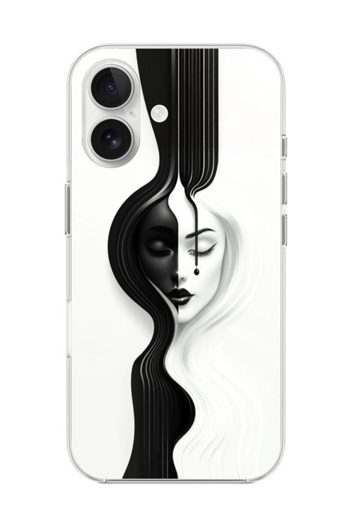 İphone 16 Plus Uyumlu Şeffaf Kılıf Estetik Yüz 3 Tasarımlı