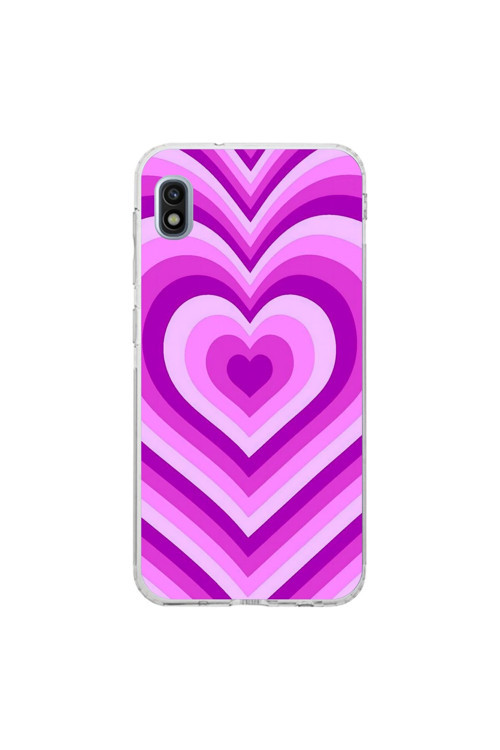 Samsung Galaxy A10 Uyumlu Şeffaf Kılıf Kalp 2 Tasarımlı