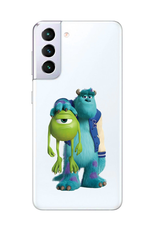 Galaxy S21+ Uyumlu Şeffaf Kılıf Cartoon Sevimli Canavarlar 15 Tasarımlı