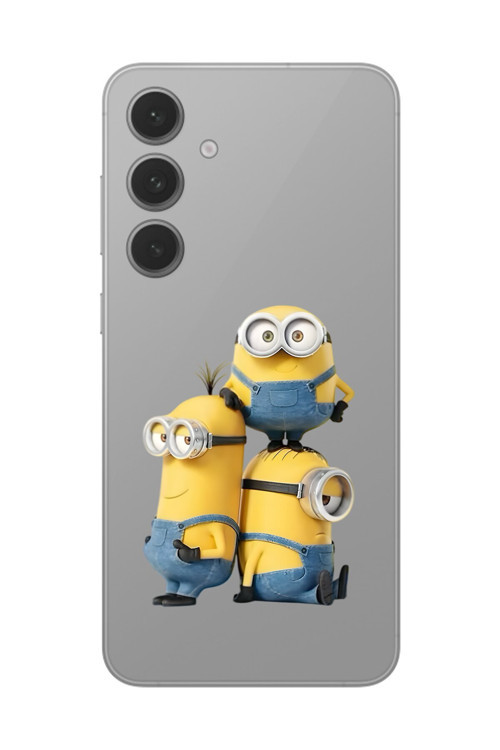 Samsung Galaxy S24 Uyumlu Şeffaf Kılıf Cartoon Minions 10 Tasarımlı