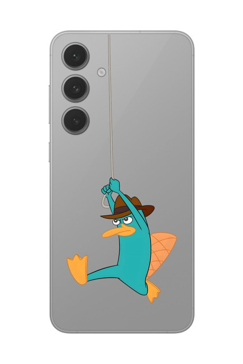 Galaxy S24 Uyumlu Şeffaf Kılıf Cartoon Ornitorenk Perry 11 Tasarımlı