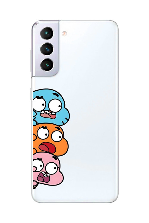 Galaxy S21+ Uyumlu Şeffaf Kılıf Cartoon Gumball 6 Tasarımlı