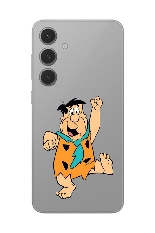 Galaxy S24 Uyumlu Şeffaf Kılıf Cartoon Çakmaktaş 3 Tasarımlı