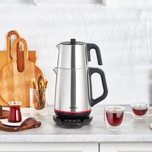 1708H Royaltea Paslanmaz Çelik Konuşan Çay Makinesi Inox-Siyah 1800 W