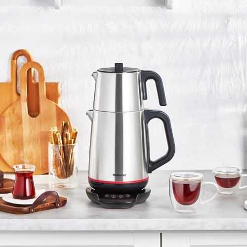 1708H Royaltea Paslanmaz Çelik Konuşan Çay Makinesi Inox-Siyah 1800 W
