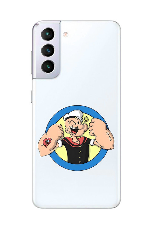 Galaxy S21+ Uyumlu Şeffaf Kılıf Cartoon Popeye 12 Tasarımlı