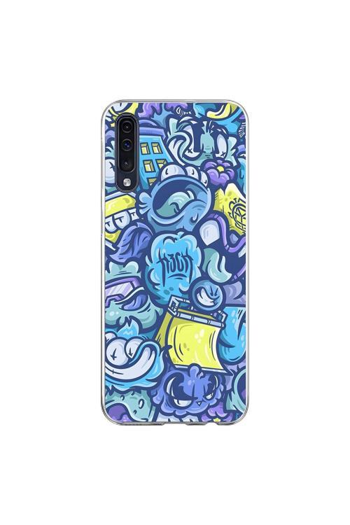 Samsung Galaxy A70 Uyumlu Şeffaf Kılıf Graffiti 9 Tasarımlı