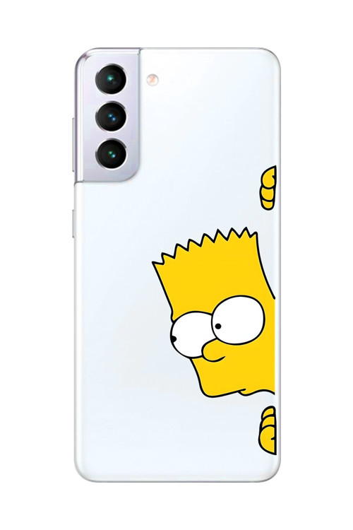 Galaxy S21+ Uyumlu Şeffaf Kılıf Cartoon Bart Simpson 16 Tasarımlı